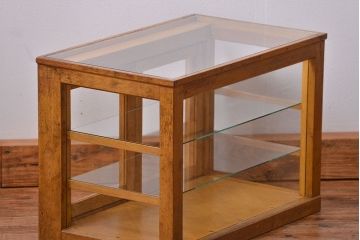 レトロ家具　昭和レトロ　希少なサイズの卓上ガラスケース (ショーケース)