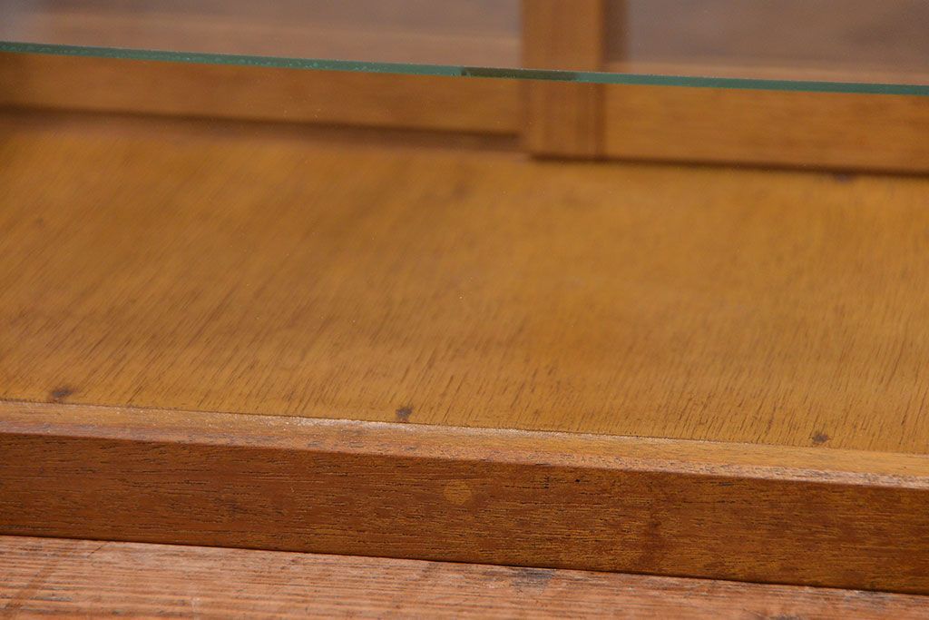 レトロ家具　昭和レトロ　希少なサイズの卓上ガラスケース (ショーケース)