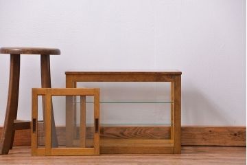 レトロ家具　昭和レトロ　希少なサイズの卓上ガラスケース (ショーケース)