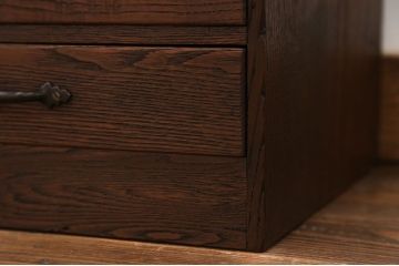 アンティーク家具　アンティーク　総栗材の五段小引出し (ドロワー)