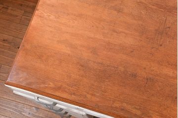 アンティーク家具　アンティークペイント　シンプルな組立て式両袖机 (ニーホールデスク、在宅ワーク、在宅用作業台)