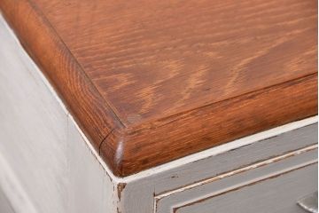 アンティーク家具　アンティークペイント　シンプルな組立て式両袖机 (ニーホールデスク、在宅ワーク、在宅用作業台)