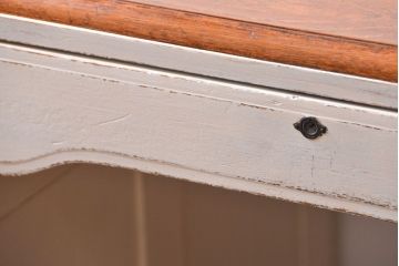 アンティーク家具　アンティークペイント　シンプルな組立て式両袖机 (ニーホールデスク、在宅ワーク、在宅用作業台)