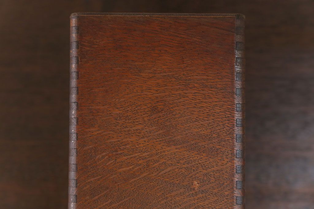 レトロ家具　昭和レトロ 古いナラ材!小さなカードケース (小引き出し、図書館、図書室)