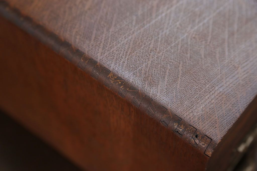 レトロ家具　昭和レトロ 古いナラ材!小さなカードケース (小引き出し、図書館、図書室)