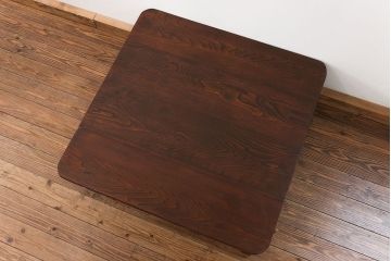 アンティーク家具　古民具・骨董 古い栗材の上質な角ちゃぶ台 (テーブル、座卓)