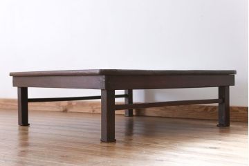 アンティーク家具　古民具・骨董 古い栗材の上質な角ちゃぶ台 (テーブル、座卓)