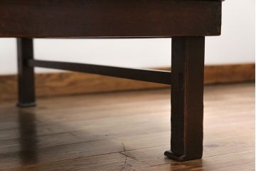 アンティーク家具　古民具・骨董 古い栗材の上質な角ちゃぶ台 (テーブル、座卓)