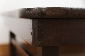 アンティーク家具　古民具・骨董 古い栗材の上質な角ちゃぶ台 (テーブル、座卓)