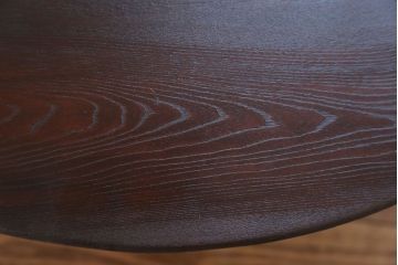 レトロ家具　昭和レトロ 古い栓材のシックな丸型ちゃぶ台 (座卓、座机)