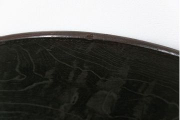 レトロ家具　昭和レトロ 古い栓材のシックな丸型ちゃぶ台 (座卓、座机)