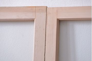 アンティーク　ペンキのはげたシンプルなガラス戸2枚セット (引き戸)