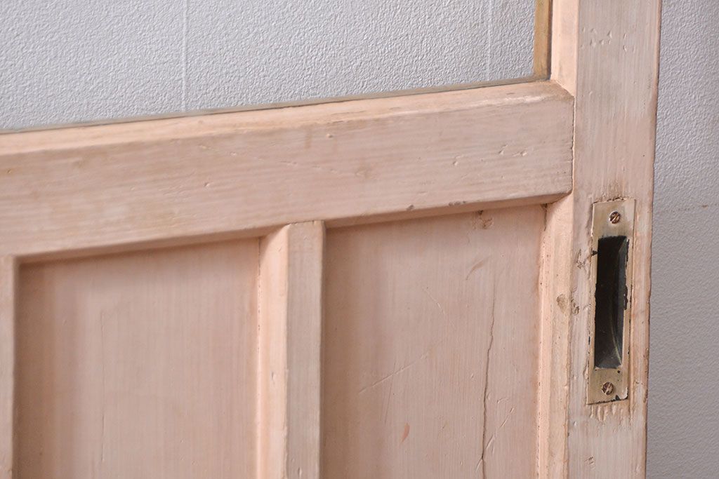 アンティーク　ペンキのはげたシンプルなガラス戸2枚セット (引き戸)