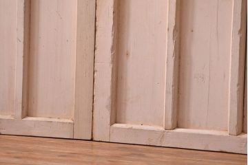 アンティーク　ペンキのはげたシンプルなガラス戸2枚セット (引き戸)