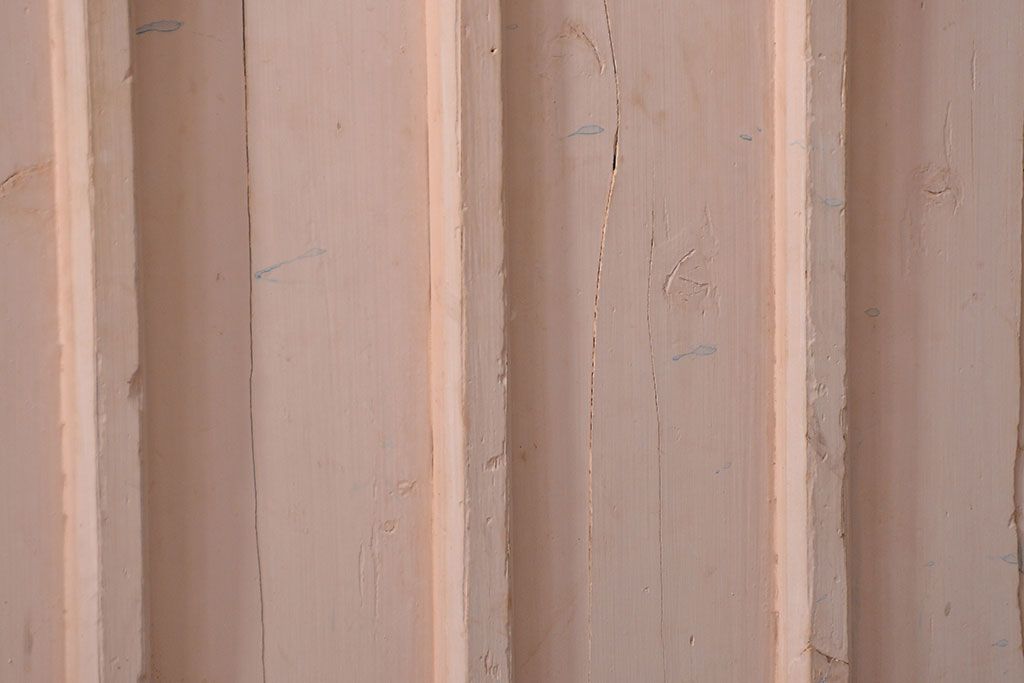 アンティーク　ペンキのはげたシンプルなガラス戸2枚セット (引き戸)