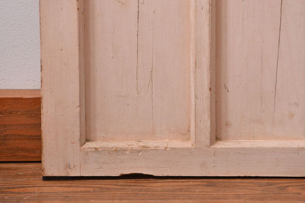 アンティーク　ペンキのはげたシンプルなガラス戸2枚セット (引き戸)