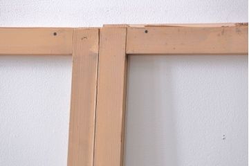 アンティーク　ペンキのはげたシンプルなガラス戸2枚セット (引き戸)