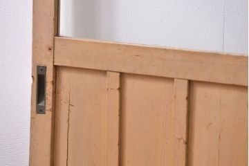 アンティーク　ペンキのはげたシンプルなガラス戸2枚セット (引き戸)