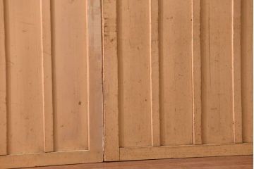 アンティーク　ペンキのはげたシンプルなガラス戸2枚セット (引き戸)