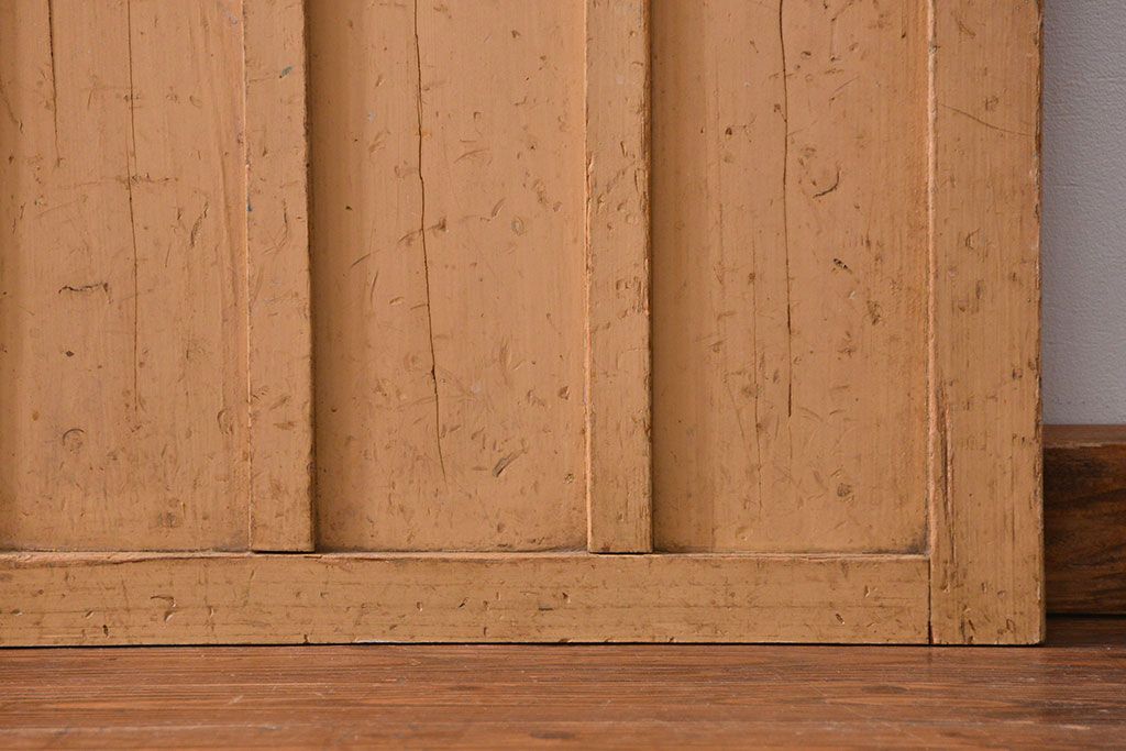 アンティーク　ペンキのはげたシンプルなガラス戸2枚セット (引き戸)