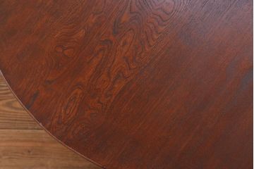 レトロ家具　昭和レトロ 古い栓材の丸型ちゃぶ台 (テーブル、机)