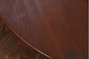 レトロ家具　昭和レトロ 古い栓材の丸型ちゃぶ台 (テーブル、机)