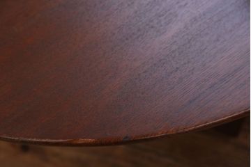 レトロ家具　昭和レトロ 古い栓材の丸型ちゃぶ台 (テーブル、机)