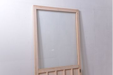 アンティーク　ペンキのはげたシンプルなガラス戸 (引き戸)