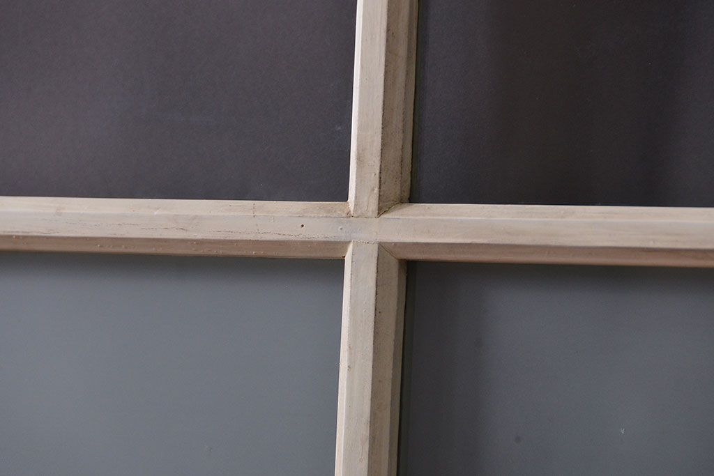 アンティーク ペンキのはげたガラス戸2枚セット(引き戸)