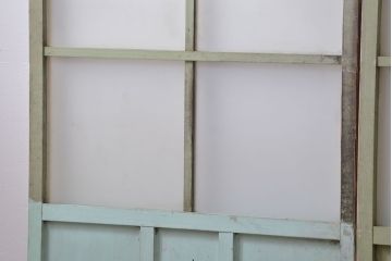 アンティーク ペンキのはげたガラス戸2枚セット(引き戸)