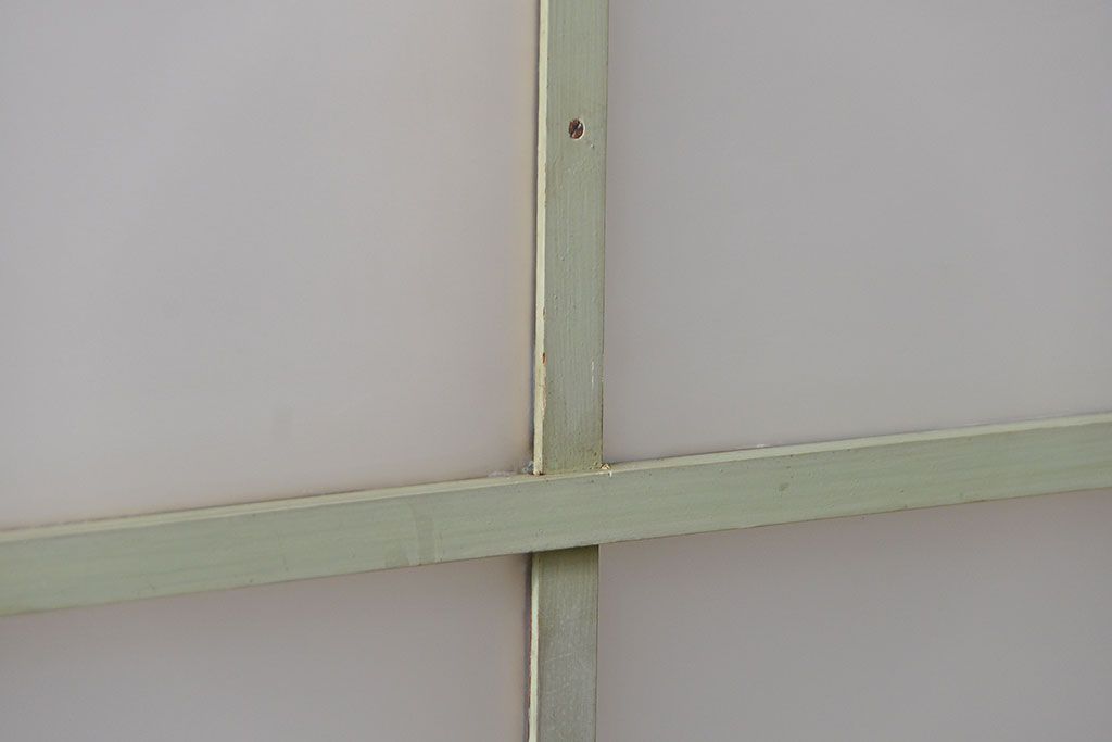 アンティーク ペンキのはげたガラス戸2枚セット(引き戸)