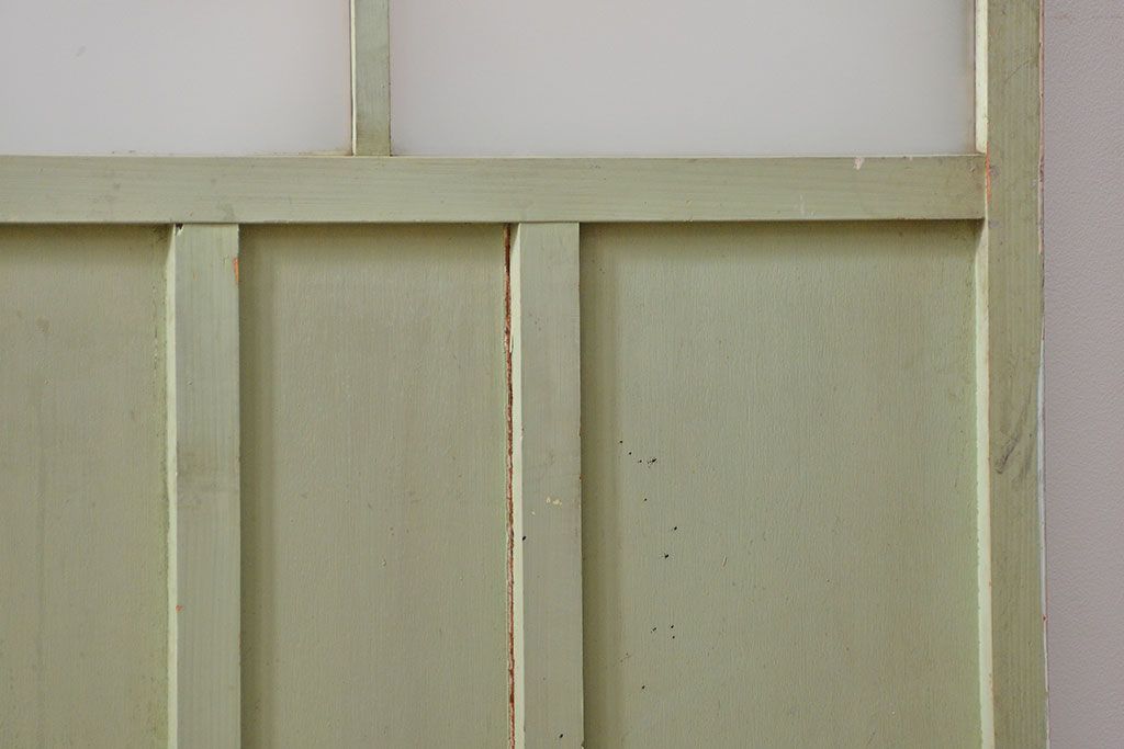 アンティーク ペンキのはげたガラス戸2枚セット(引き戸)