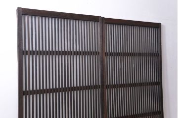 古民具・骨董 古いガラス格子戸2枚セット(和風建具)