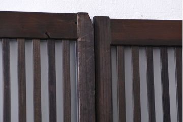 古民具・骨董 古いガラス格子戸2枚セット(和風建具)