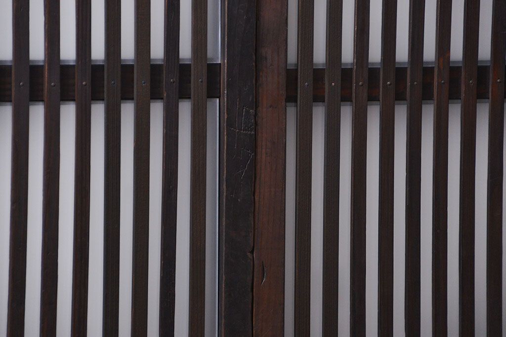 古民具・骨董 古いガラス格子戸2枚セット(和風建具)