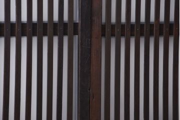 古民具・骨董 古いガラス格子戸2枚セット(和風建具)