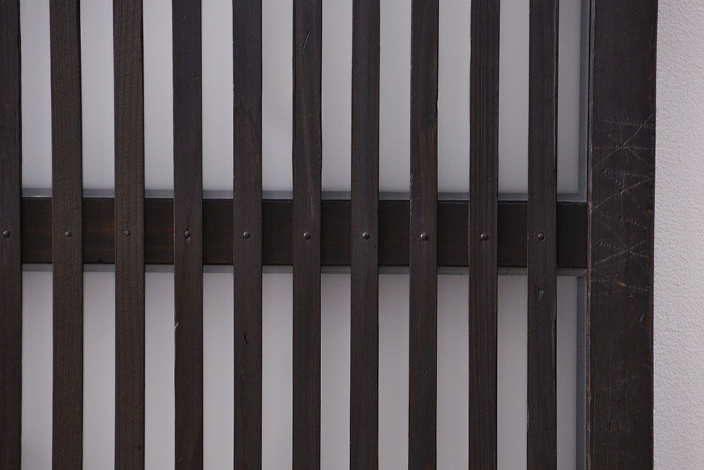 古民具・骨董 古いガラス格子戸2枚セット(和風建具)