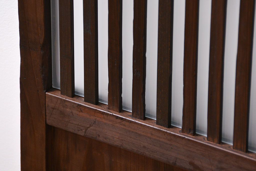 古民具・骨董 古いガラス格子戸2枚セット(和風建具)