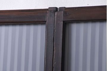 古民具・骨董 古いガラス格子戸2枚セット(和風建具)