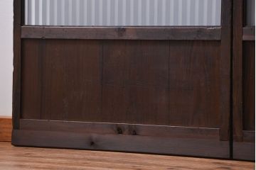 古民具・骨董 古いガラス格子戸2枚セット(和風建具)