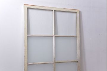 アンティーク ペンキのはげたガラス戸1枚(引き戸)