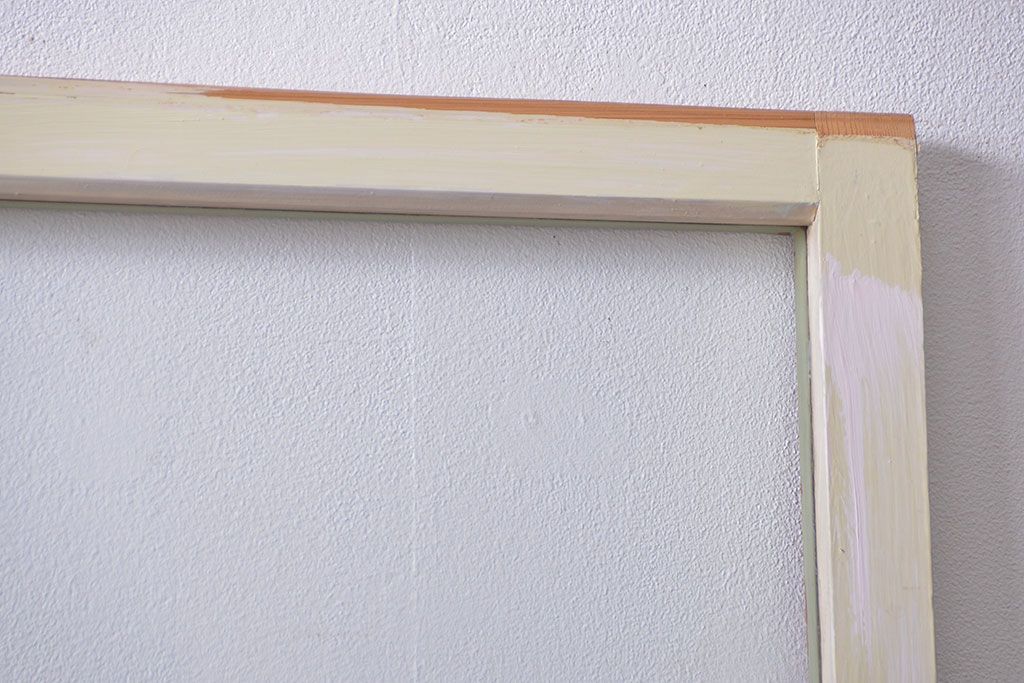 アンティーク ペンキのはげたガラス戸1枚(引き戸)