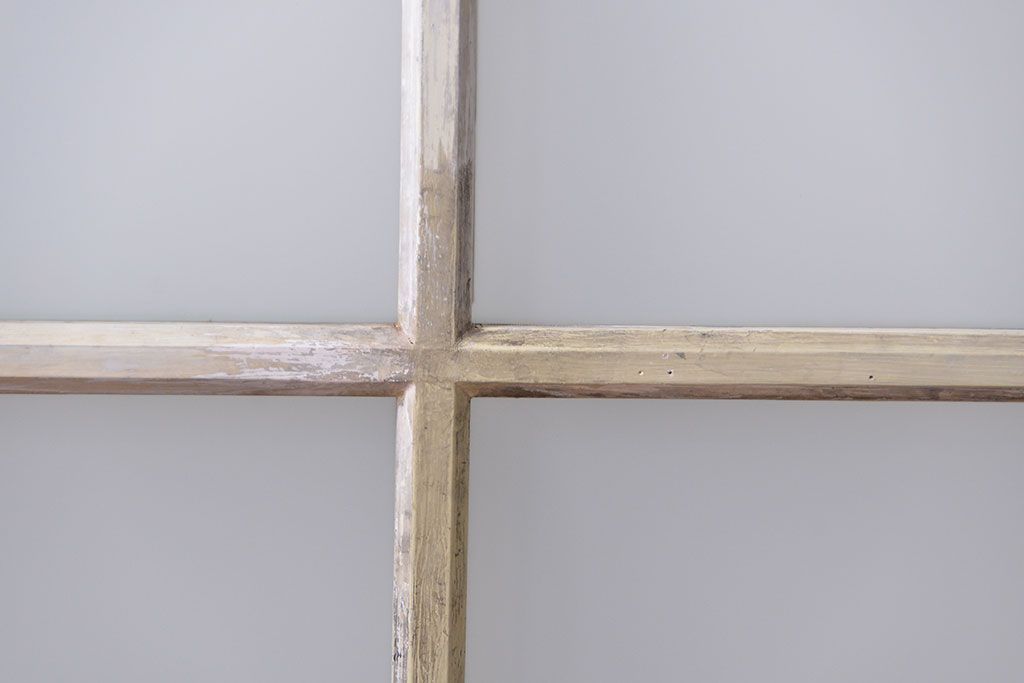 アンティーク ペンキのはげたガラス戸1枚(引き戸)