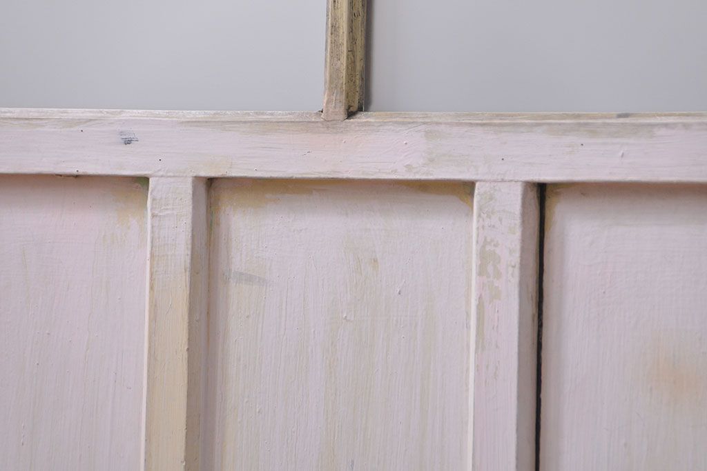 アンティーク ペンキのはげたガラス戸1枚(引き戸)