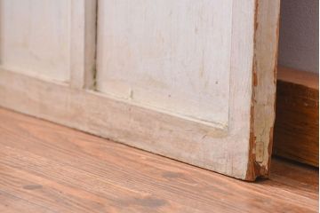 アンティーク ペンキのはげたガラス戸1枚(引き戸)