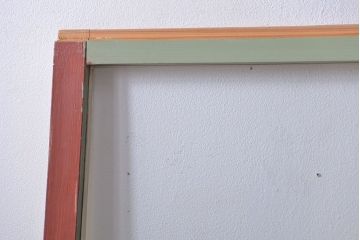 アンティーク ペンキのはげたガラス戸1枚(引き戸)