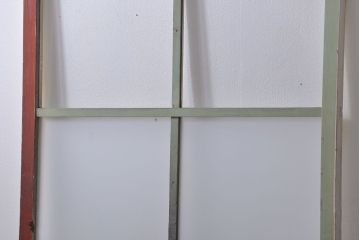 アンティーク ペンキのはげたガラス戸1枚(引き戸)