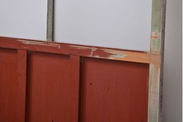 アンティーク ペンキのはげたガラス戸1枚(引き戸)