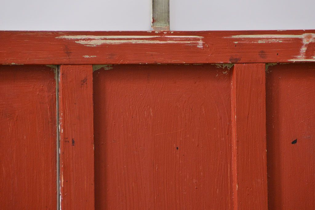 アンティーク ペンキのはげたガラス戸1枚(引き戸)