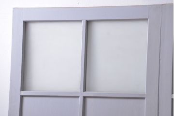 昭和レトロ 太い框組みの大きなガラス戸　2枚セット(引き戸)